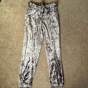 Crushed velvet joggers